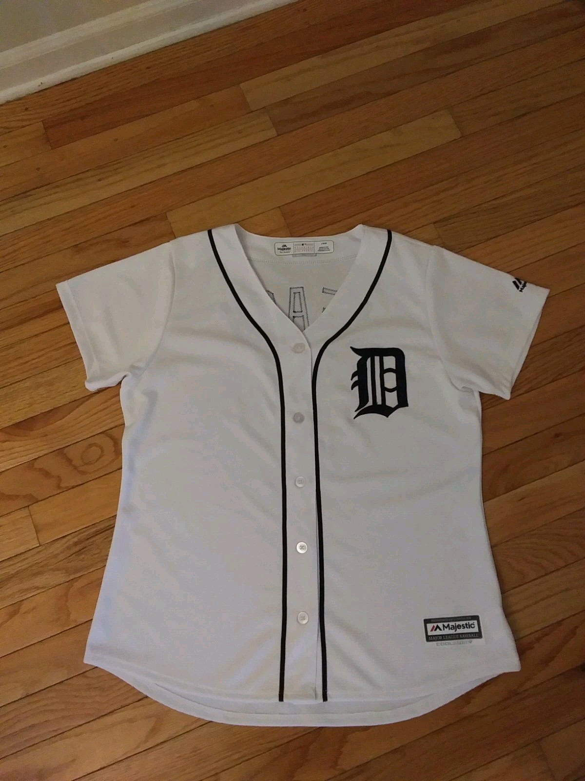 Rick Leach Detroit Tigers MLB Majestic Cool Base Women's Jersey NWOT Size L