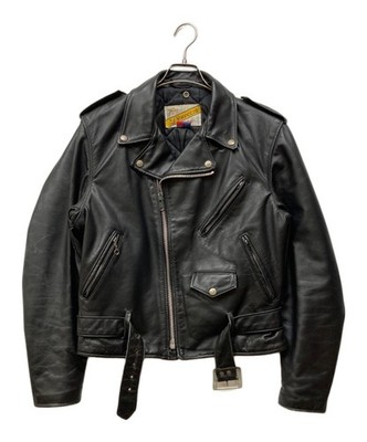 Schott Perfecto 618 Double Riders Leather Jacket 80s 90s USA 38 Black