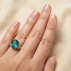 Mint Green Paraiba Tourmaline 6.75Ct 925 Sterling Silver Handmade Rings Size 7