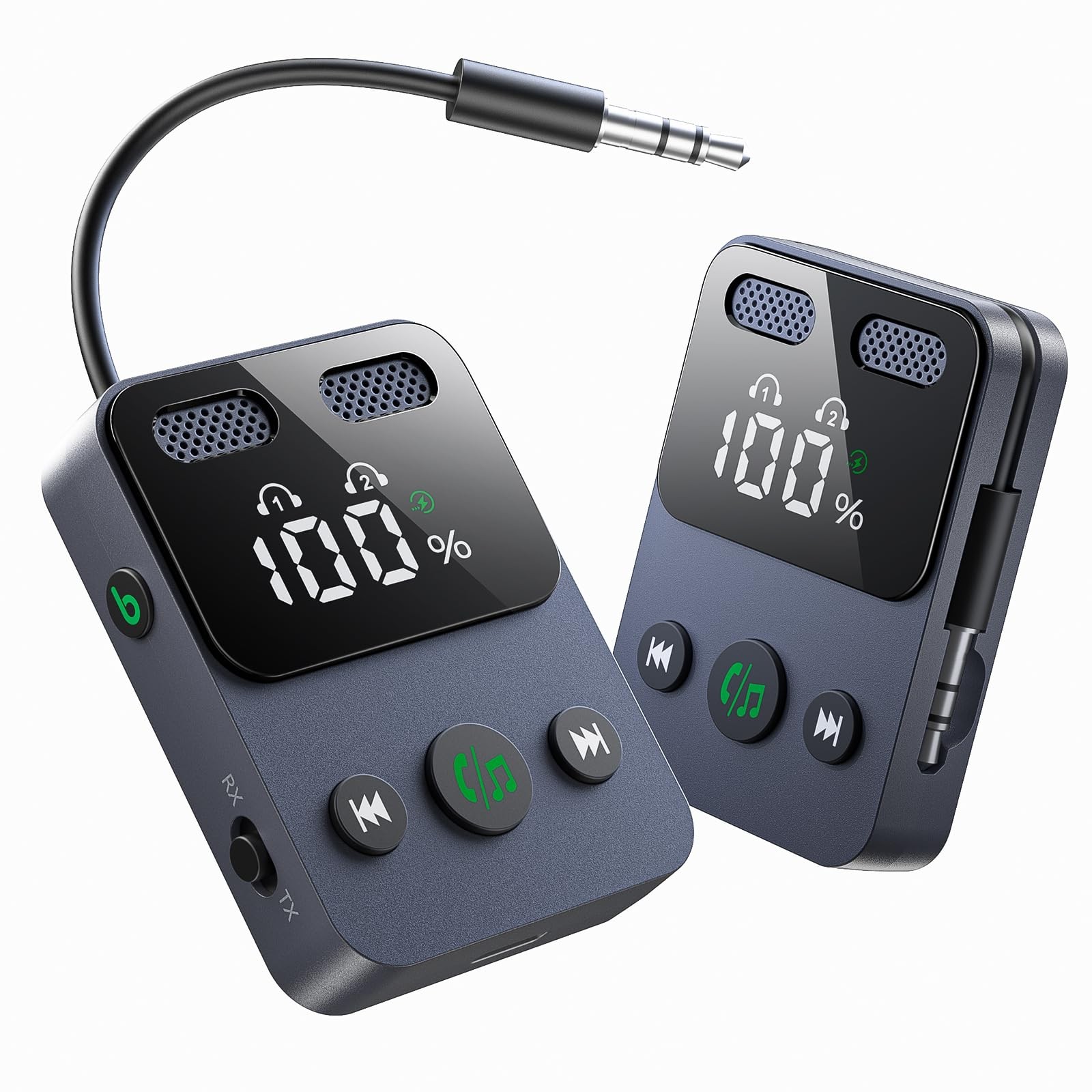 Bluetooth 5.3 Transmitter and Receiver with Low Latency for Dual Audio Support