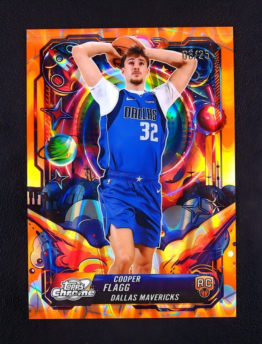 2025-26 Topps Cosmic Chrome Cooper Flagg Propulsion Rookie RC Orange Lava /25