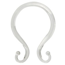 Kenney KN61211 Rust-Proof Smooth Plastic Shower Curtain Rings with Double Han...