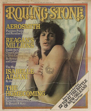 ROLLING STONE MAGAZINE 26 AUG 1976 . AEROSMITH STEVEN TYLER FRONT COVER . KISS