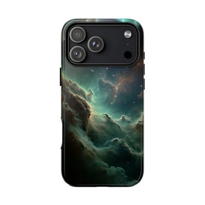 Deep Space Emerald Nebula Starfield Tough Case For iPhone 17 16 15 14 13 12