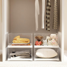 4 Pack Stackable Closet Organizers and Storage Shelves,Transparent Multifunction