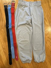 Champ Pro Adult Baseball Pants Gray Small And Three Baseball Belts