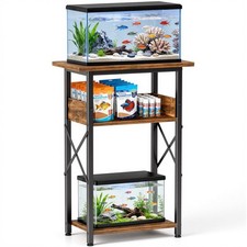 10 Gallon Fish Tank Stand with Storage Shelves, 3-Tier Aquarium Stand with Rust-