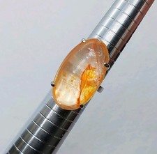 Custom Sterling Silver Rainbow Fire Quartz Gemstone Adjustable Ring Healing