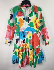J.Crew Ratti Jardin Floral Tiered Popover Dress Women's XXS Party Dress Pockets