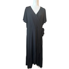 Lane Bryant Plus Size Dress Flutter Sleeve Ruffle Midi Whimsigoth Romantic 18/20