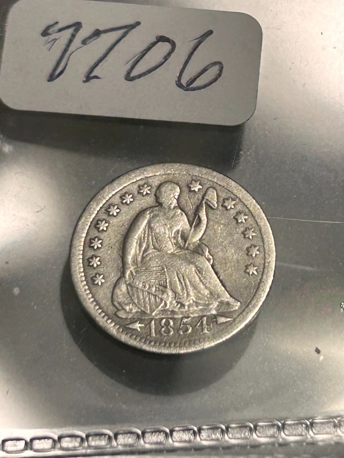 1854 P SEATED LIBERTY HALF DIME - !! THE BEST DEALS ON THE BAY ARE MADE HERE !!