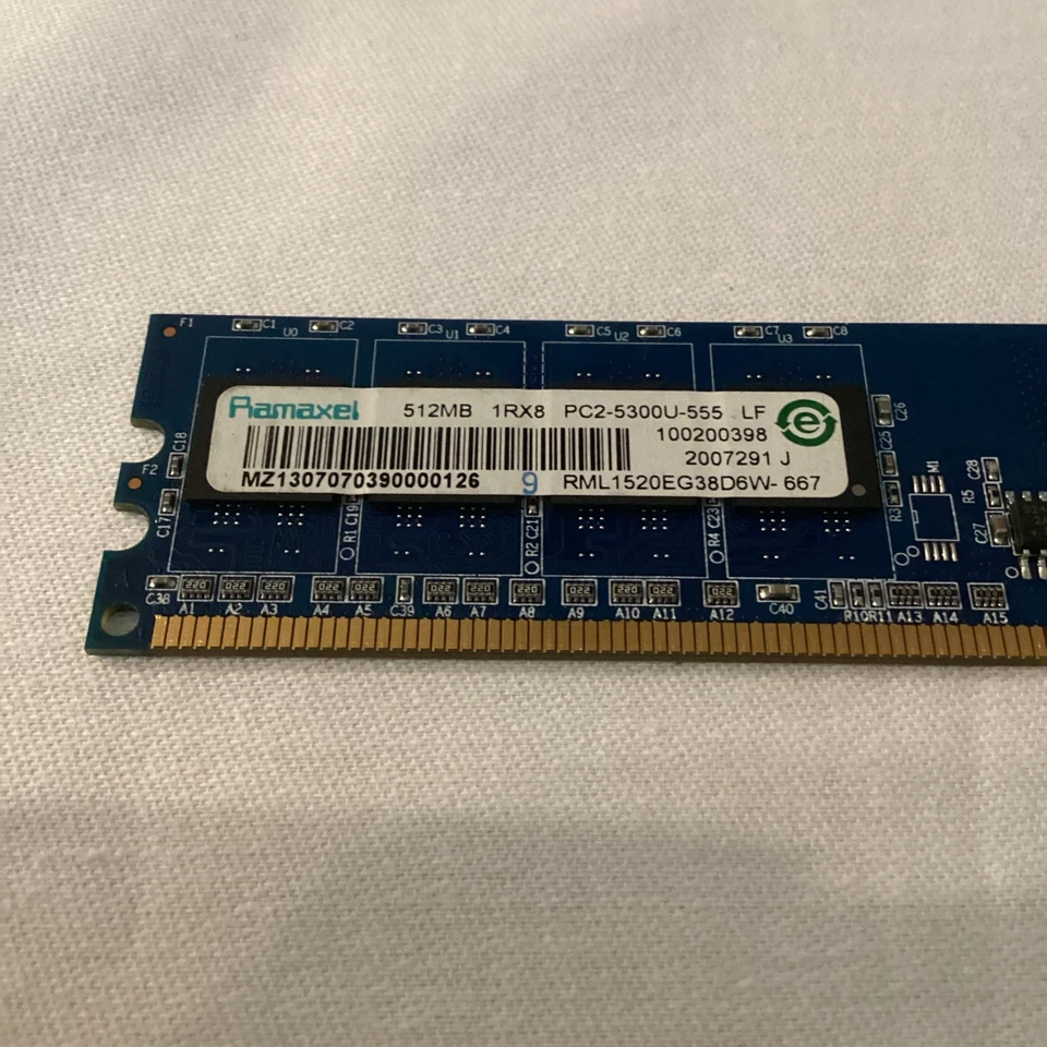 Ramaxel 512MB PC2-5300U-555 LF DDR2 SDRAM Module RML1520EG38D6W-667 - Image 2 of 4