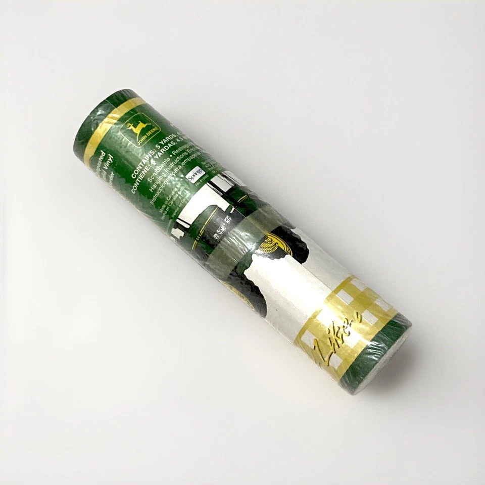 John Deere Tractor verde Nada funciona como un ciervo vinilo papel tapiz borde 6,75" W Foto 2 de 3