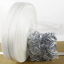 3/4" x 330' Woven Cord Strapping Kit with 50 Pack Metal Wire Buckles Packagi...