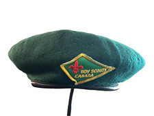 Vintage Official Boy Scouts of Canada BSA Green Beret Hat - Size 6 7/8