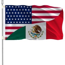 Double-Sided America and Mexico Friendship Flag 3x5 FT - USA & Michoac&aacute;n Mexi...
