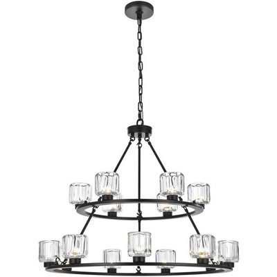 Elegant Lighting 5100L236BK Cadence Chandelier Black