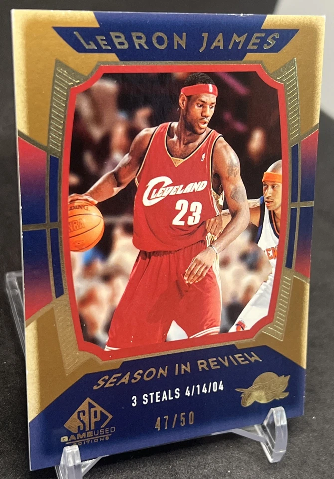 2004-05 Upper Deck SP Game Used LeBron James Season In Review Gold /50 SSP Cavs - Image 2 of 4