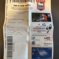 Ipswich Town v Norwich City(Play Off Semi Final 2015)9/5/2015 A4 Match Ticket FL