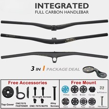 Full Carbon Fibre MTB Integrated Handlebar Rise 27.5mm Stem Length 35 45 55mm