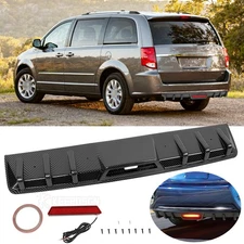 For Dodge Grand Caravan Shark Fins Rear Diffuser Bumper Spoiler Lip LED Lights