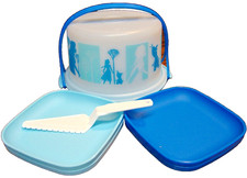 Vtg TUPPERWARE Toys Child's Size MINI CAKE TAKER w/Handle 4 Plates Server 249