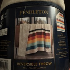 NEW Pendleton Reversible Plush Throw-50x70in 100 Polyester