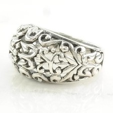 Sterling Silver Ring Filigree Floral Size 8 1/2