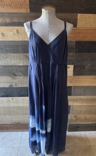 Simply Vera Vera Wang Blue Lined Maxi King Blue Misses Dress Woman Plus XXL
