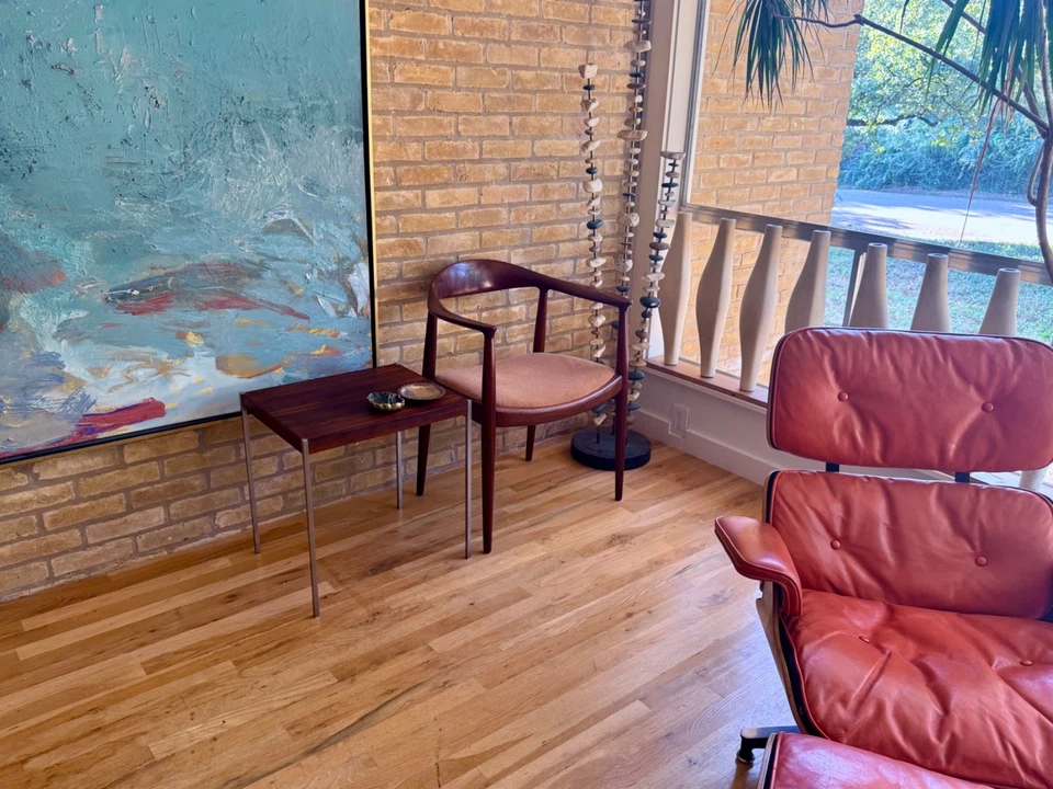 Luxus 瑞典红木金属钢木边桌 复古 Mcm 丹麦现代 — 第 4/4 张图片