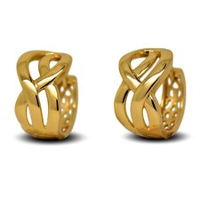 Blue Diamond Club - Infinity Love Symbol Hoop Earrings Womens 18ct Gold Filled.