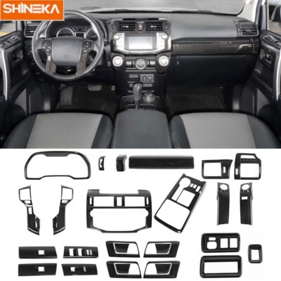 27pcs Carbon Fiber Dash & Inner Door Panel Decor Cover Trims For 4runner 2010-19