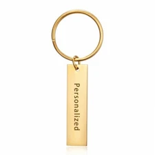 Free Engrave Stainless Steel Keychain Personalized Custom Engraved Letter Name