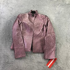 NINA MCLEMORE Jacket Womens 2 Lurex Quilted Suzzane Pink Coat Blazer  795