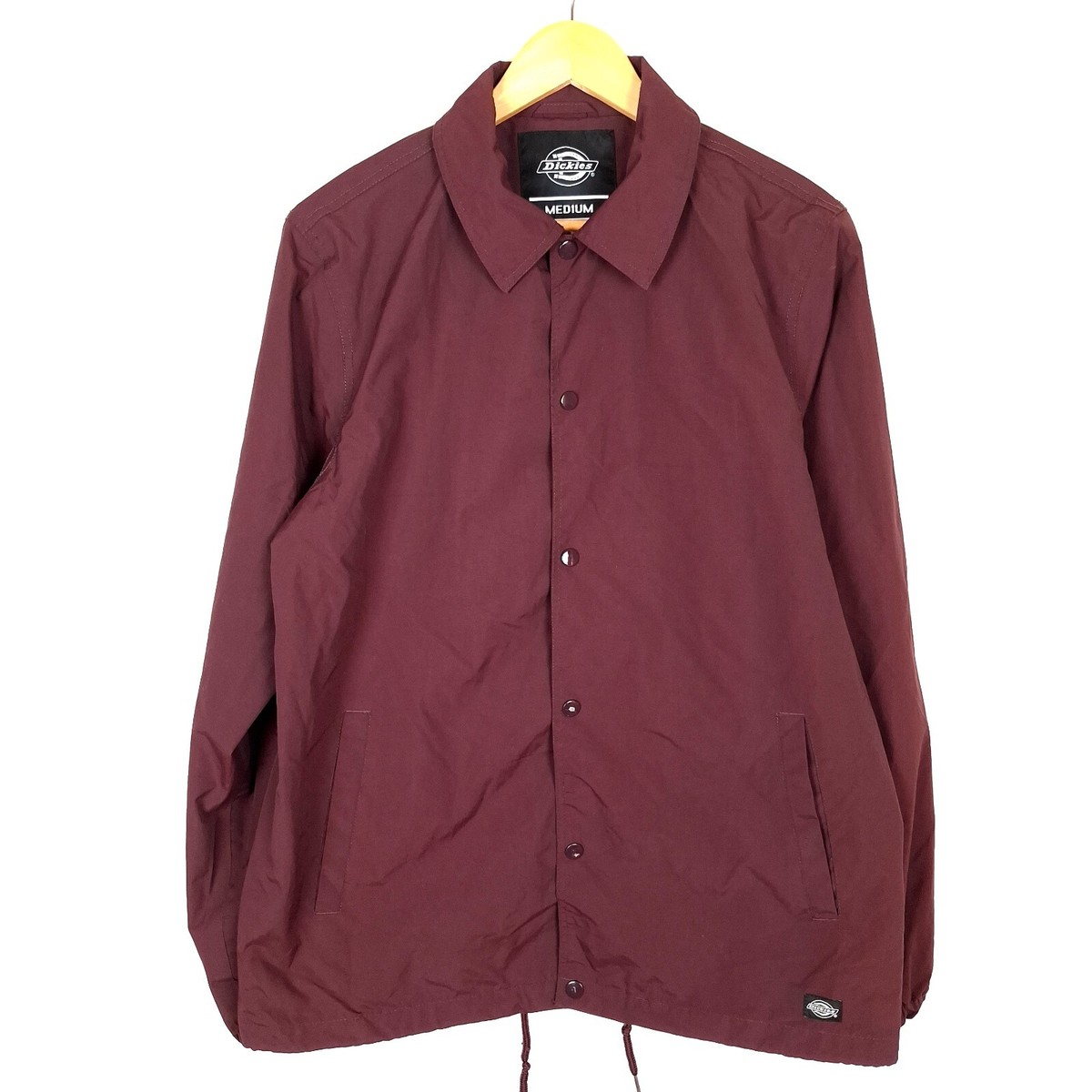DICKIES Men's Coach Jacket Size M Red Maroon Button-Up Polyamide