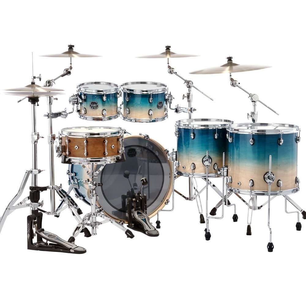 Mapex Saturn Studioease 5-Piece Maple/Walnut Shell Pack Aqua Fade SR628XUUQ
