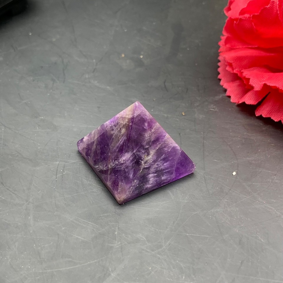 Natural Amethyst Pyramid Reiki Healing Stone Reiki Crystal Tower Point