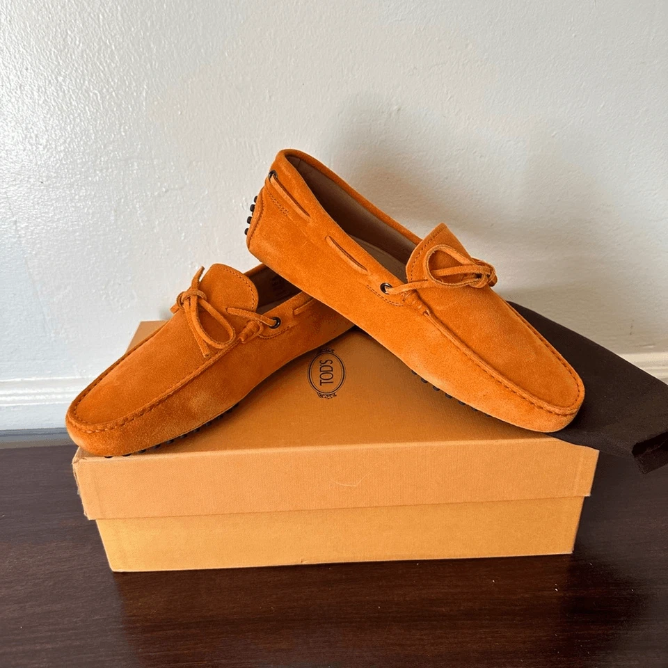 Mocasines sin cordones Tod's unisex de gamuza naranja talla US39, US 5,5 nuevos en caja Foto 4 de 4