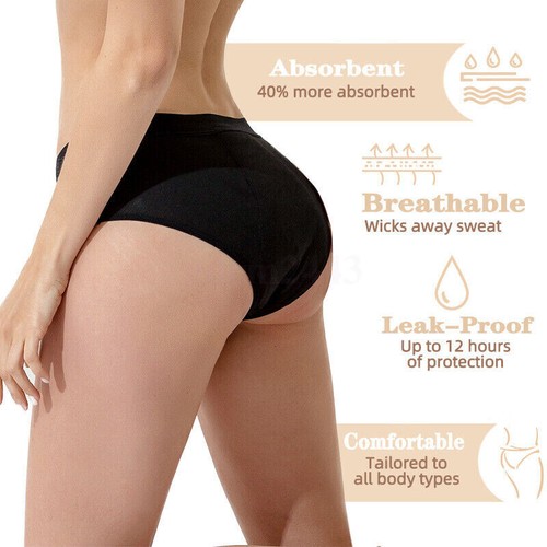 Womens Plus Size Bamboo Menstrual Period Underwear Leakproof Panties AU STORE - Picture 15 of 21