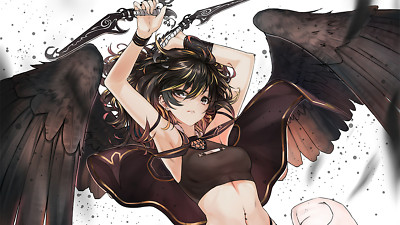 Anime wings original characters dagger Playmat Gaming Mat