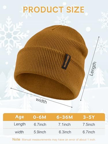 Baby Beanie, Toddler Beanie Baby Boys Girls Beanies 6-36 Months Bright Camel - Bild 2 von 6