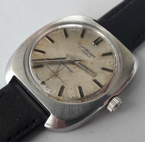 Vintage CORTEBERT All Stainless Steel Wehrmachtswerk UT6325 Swiss Made From 60's - Picture 7 of 12