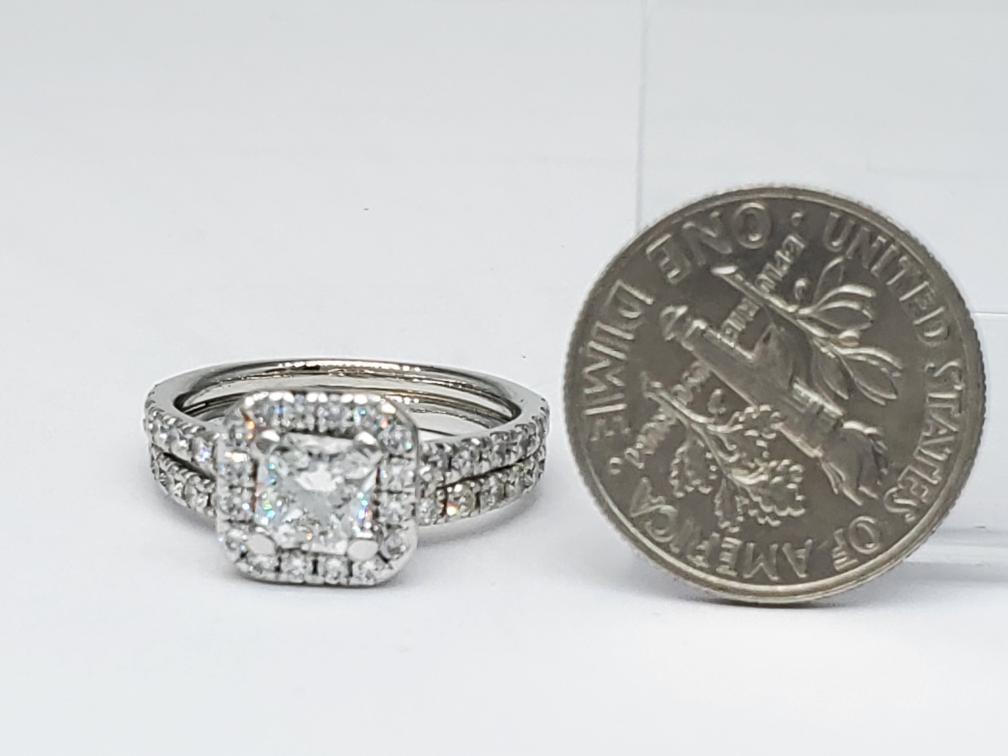 950 Solid Platinum Diamond Wedding Ring Set Size … - image 8