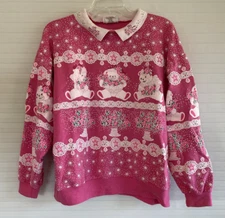 Vintage Grandma Pink Teddy Bear Crewneck, Coquette Core