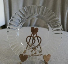 Vintage Mexico Forte Crisa Clear Glass Ribbed Diamond Bread & Butter Plate 7"