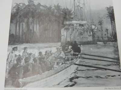 NEUGUINEA DEUTSCHES KOMET KANONENBOOT EROBERUNG X 1 abstrakte Seite RAHMEN! WW1