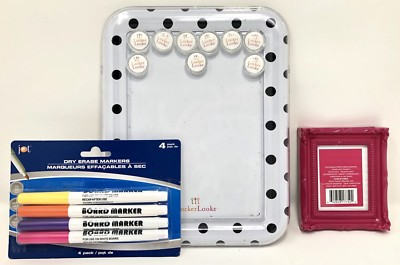14 Piece Pink & Polka Dot School Locker Accessory Bundle Set