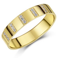 9ct Yellow Gold 5mm Diamond Channel Set Wedding Ring