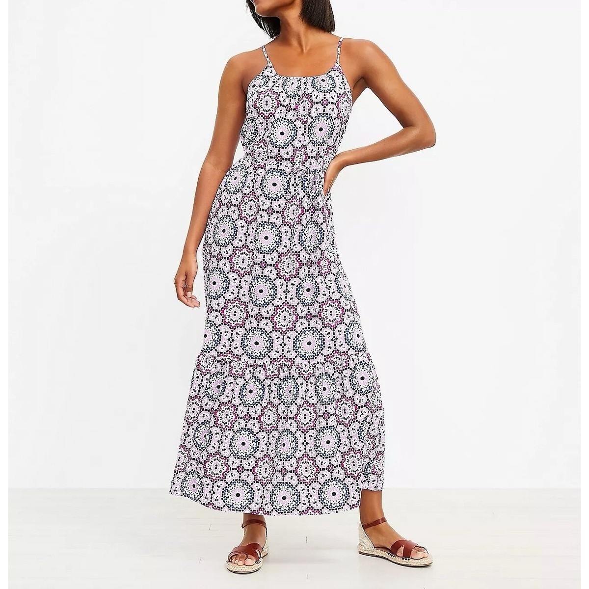 knee length dresses for ladies Linen High-Slit Maxi Dress main image 1