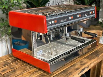 NUOVA SIMONELLI PROGRAM SEMI AUTOMATIC 2 GROUP RED ESPRESSO COFFEE MACHINE CAFE